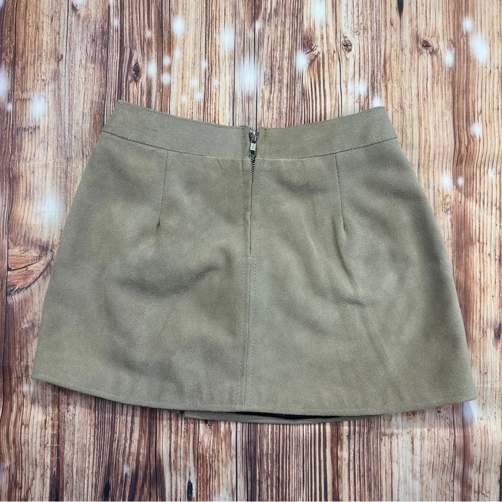 Free People Understated Leather Suede Buckle Mini Skirt Size XS